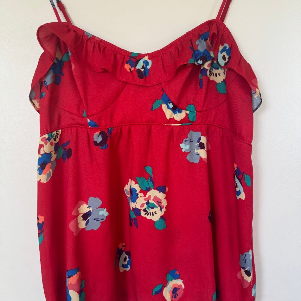 American Eagle Red Floral Camisole